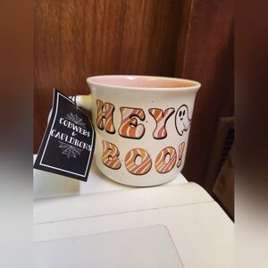Halloween Mug HEY BOO! Cobwebs And Cauldrons NWT